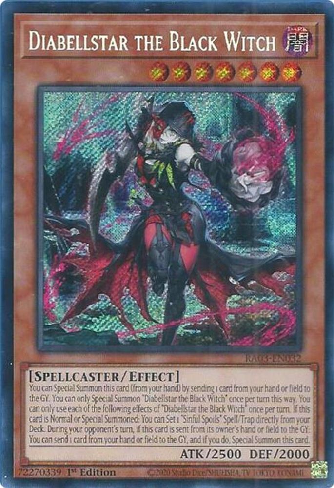 [SECRET RARE] Diabellstar the Black Witch (Secret Rare) - (RA03-EN032) - 1st Edition