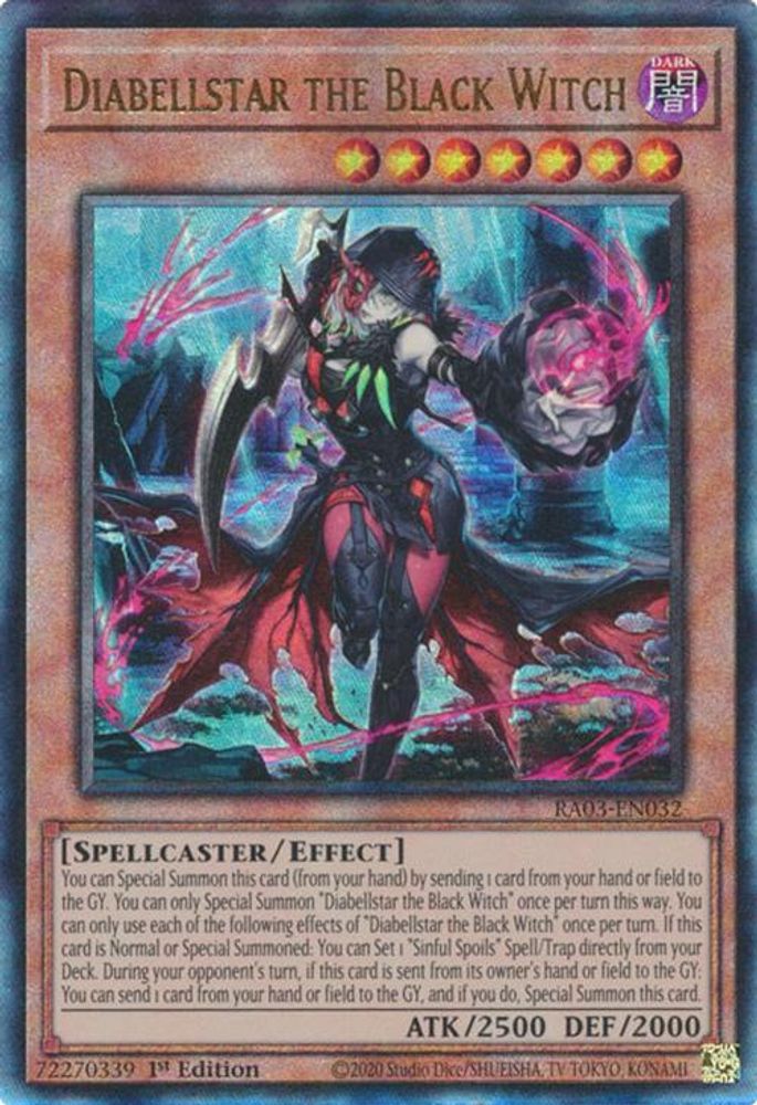 [ULTIMATE RARE] Diabellstar the Black Witch (PUR) - (RA03-EN032) - 1st Edition