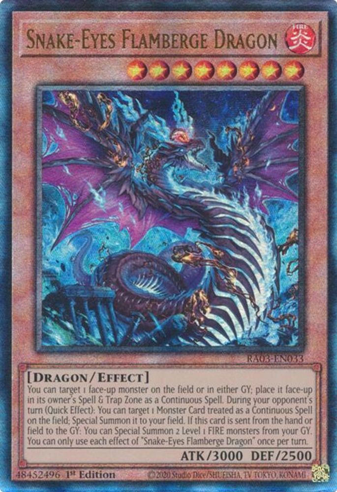 [ULTIMATE RARE] Snake-Eyes Flamberge Dragon (PUR) - (RA03-EN033) - 1st Edition