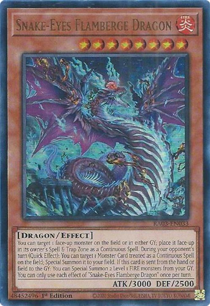 [ULTRA RARE] Snake-Eyes Flamberge Dragon (UR) - (RA03-EN033) - 1st Edition