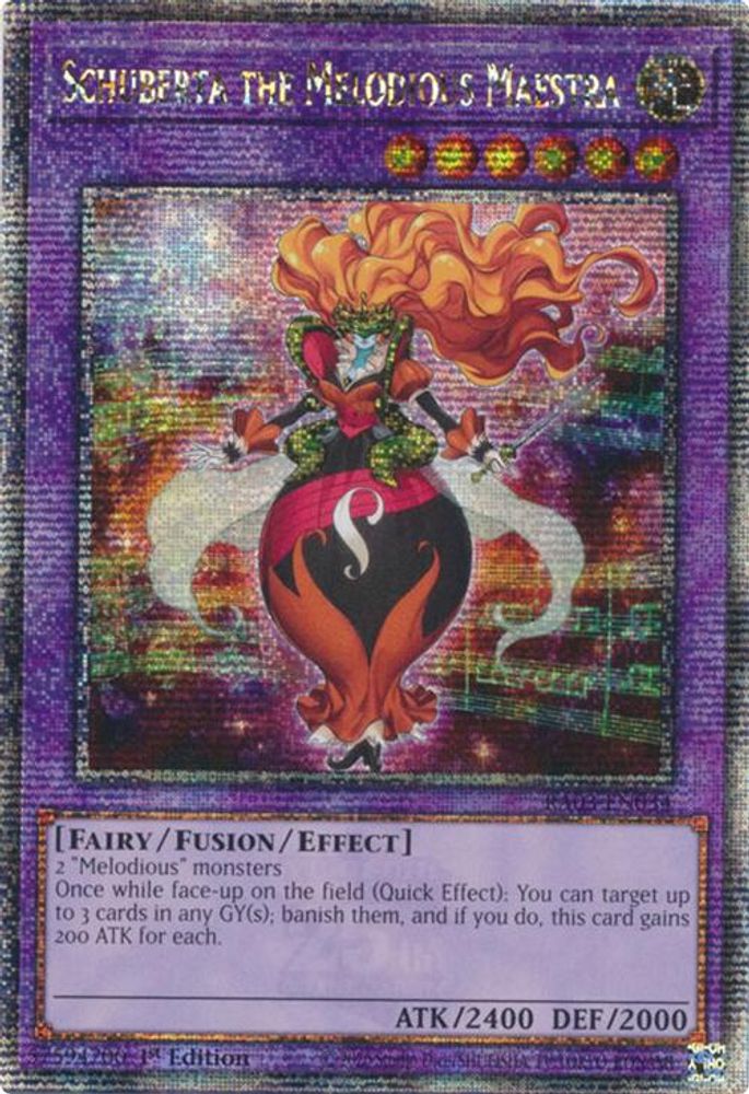 [QUARTER CENTURY RARE] Schuberta the Melodious Maestra (Quarter Century Secret Rare) - (RA03-EN034) - 1st Edition