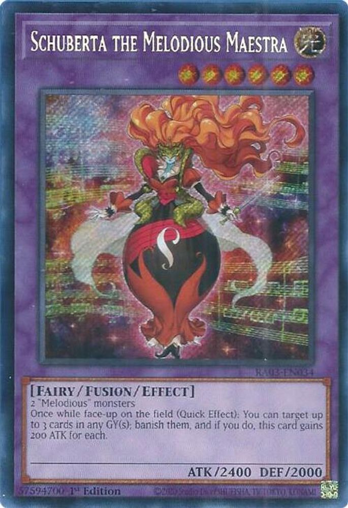 [SECRET RARE] Schuberta the Melodious Maestra (Secret Rare) - (RA03-EN034) - 1st Edition