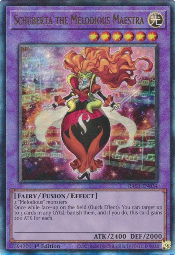 [ULTIMATE RARE] Schuberta the Melodious Maestra (PUR) - (RA03-EN034) - 1st Edition