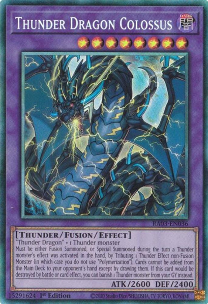 [COLLECTOR RARE] Thunder Dragon Colossus (PCR) - (RA03-EN036) - 1st Edition