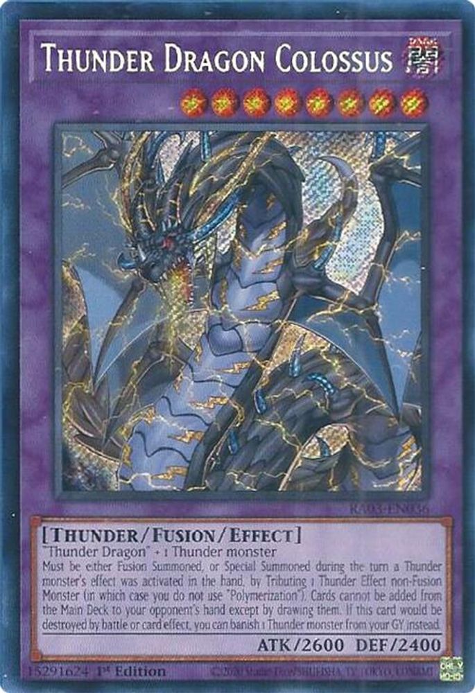 [SECRET RARE] Thunder Dragon Colossus (Secret Rare) - (RA03-EN036) - 1st Edition