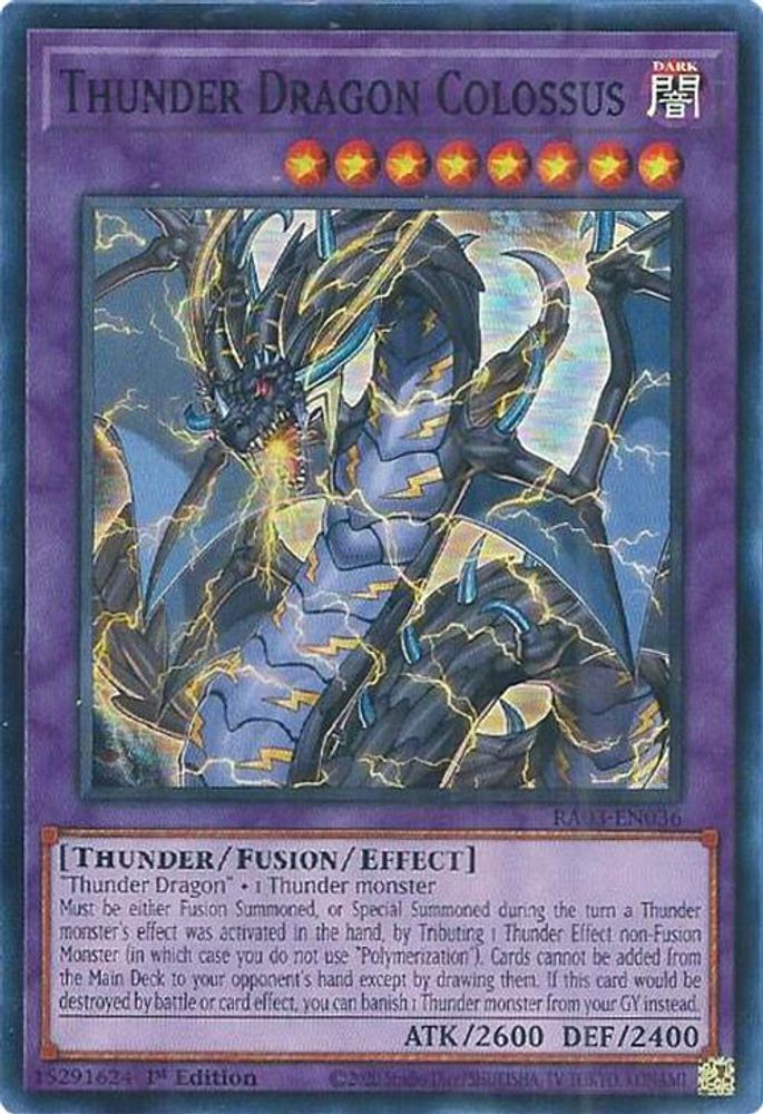 [SUPER RARE] Thunder Dragon Colossus - (RA03-EN036) - 1st Edition