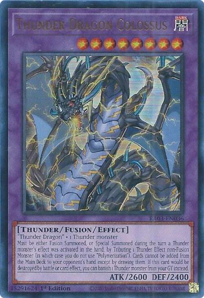 [ULTRA RARE] Thunder Dragon Colossus (UR) - (RA03-EN036) - 1st Edition