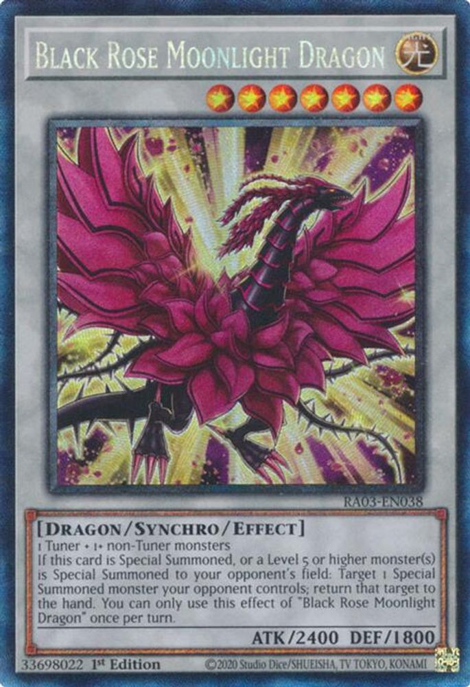 [COLLECTOR RARE] Black Rose Moonlight Dragon (PCR) - (RA03-EN038) - 1st Edition