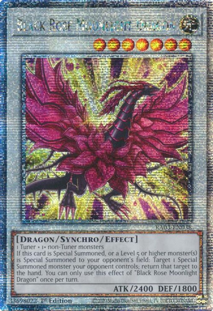 [QUARTER CENTURY RARE] Black Rose Moonlight Dragon (Quarter Century Secret Rare) - (RA03-EN038) - 1st Edition