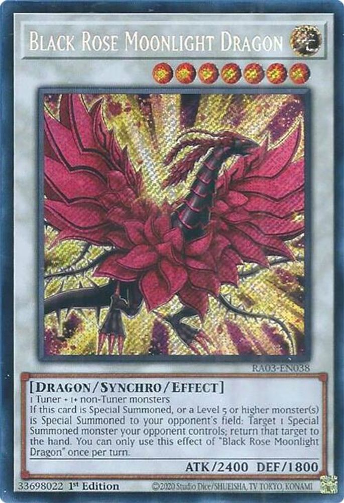 [SECRET RARE] Black Rose Moonlight Dragon (Secret Rare) - (RA03-EN038) - 1st Edition