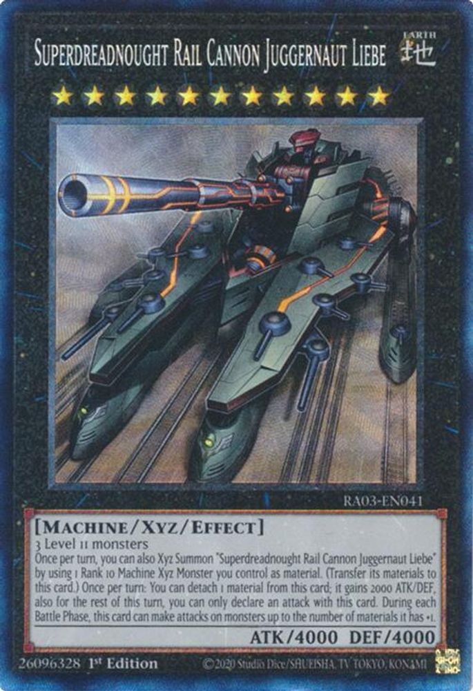 [COLLECTOR RARE] Superdreadnought Rail Cannon Juggernaut Liebe (PCR) - (RA03-EN041) - 1st Edition