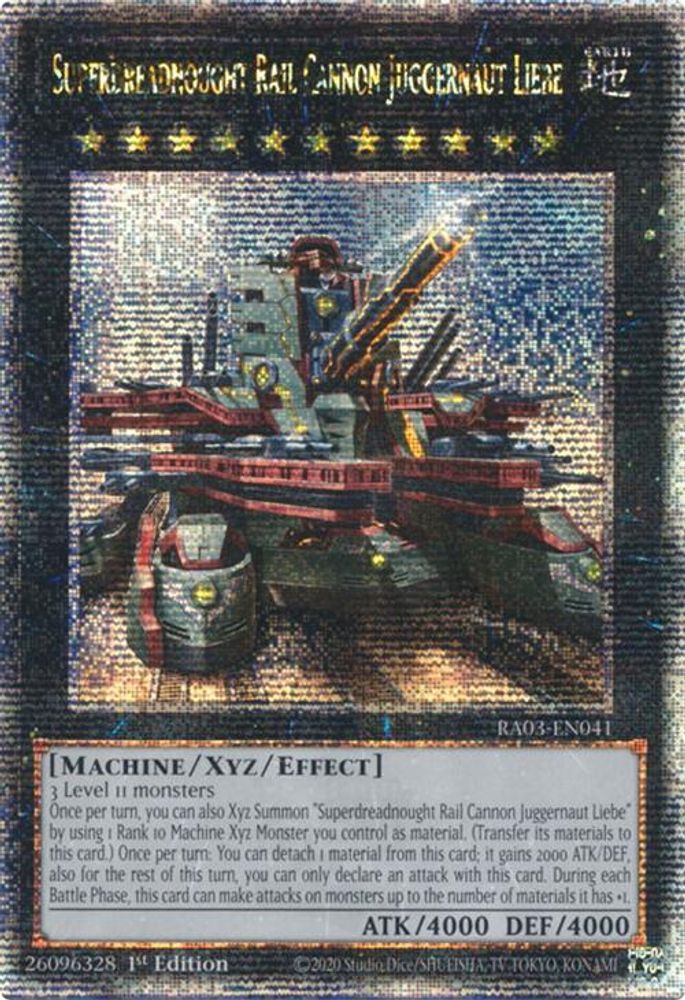 [ALTERANTE ART] [QUARTER CENTURY RARE] Superdreadnought Rail Cannon Juggernaut Liebe (Quarter Century Secret Rare) - (RA03-EN041) - 1st Edition