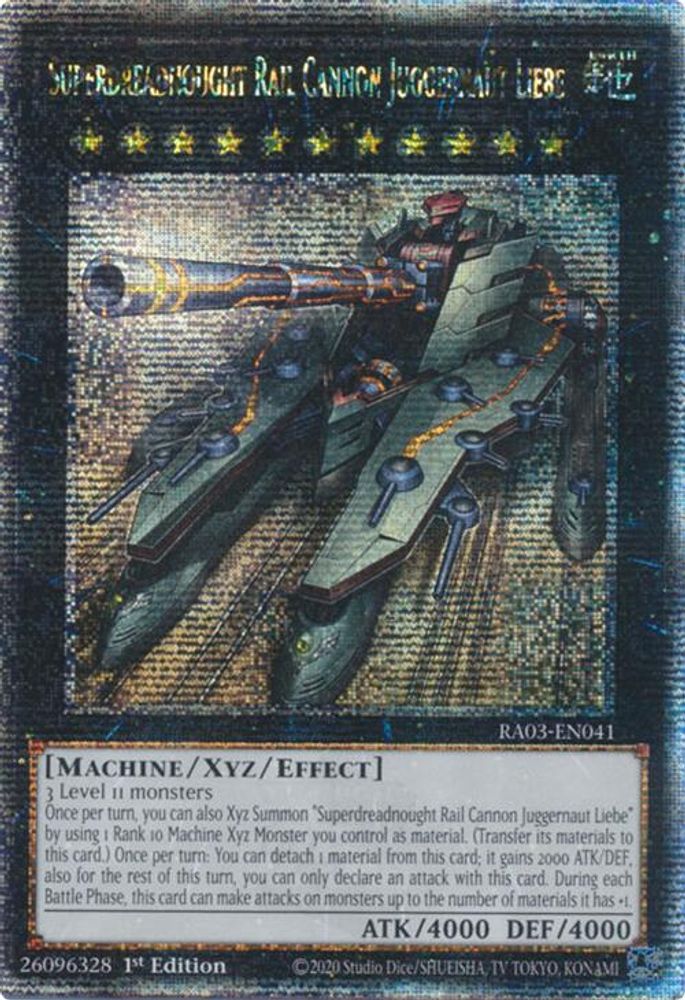 [QUARTER CENTURY RARE] Superdreadnought Rail Cannon Juggernaut Liebe (Quarter Century Secret Rare) - (RA03-EN041) - 1st Edition