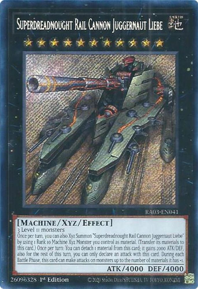 [SECRET RARE] Superdreadnought Rail Cannon Juggernaut Liebe (Secret Rare) - (RA03-EN041) - 1st Edition