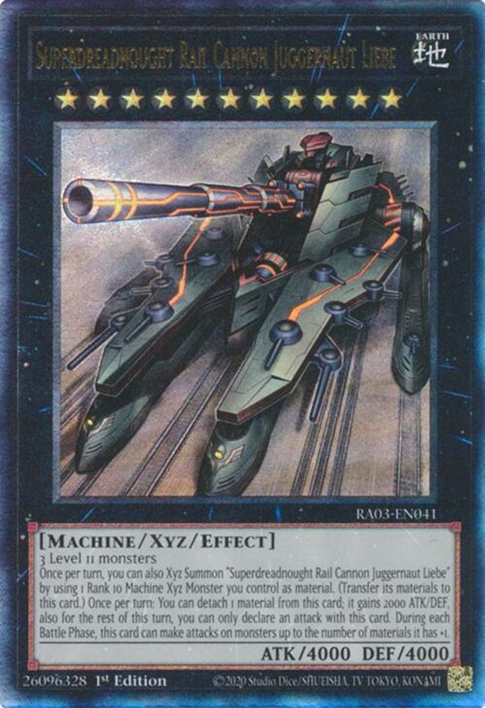 [ULTIMATE RARE] Superdreadnought Rail Cannon Juggernaut Liebe (PUR) - (RA03-EN041) - 1st Edition