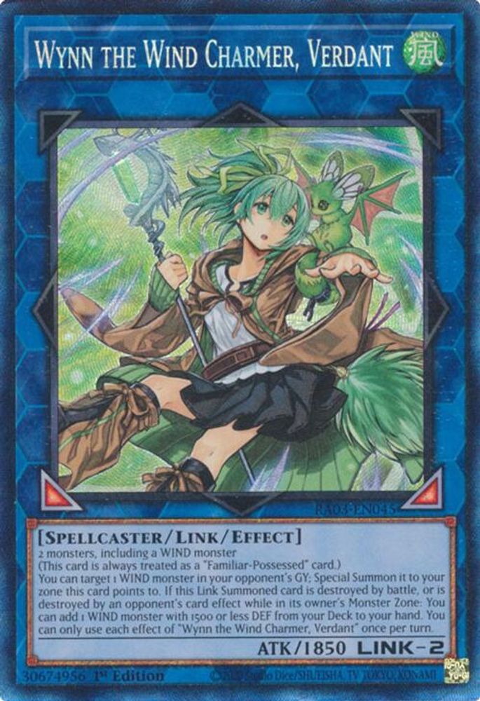 [COLLECTOR RARE] Wynn the Wind Charmer, Verdant (PCR) - (RA03-EN045) - 1st Edition