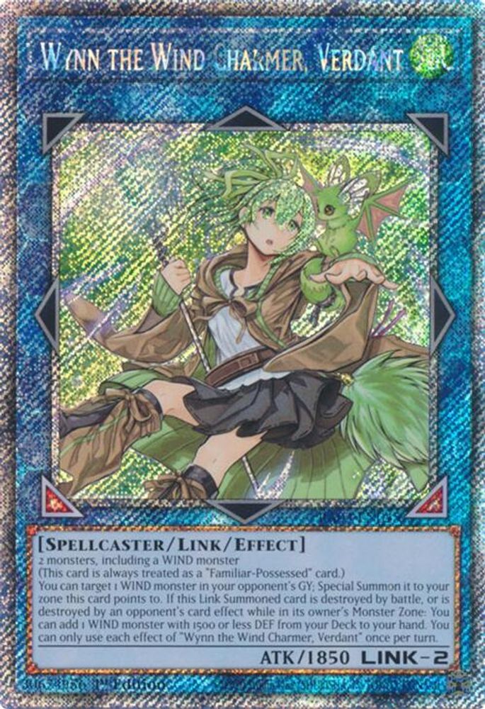 [PLATINUM RARE] Wynn the Wind Charmer, Verdant (Platinum Secret Rare) - (RA03-EN045) - 1st Edition