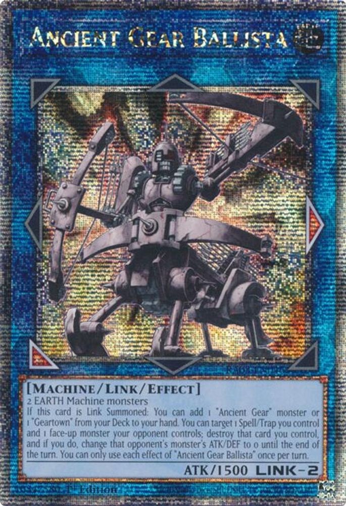 [QUARTER CENTURY RARE] Ancient Gear Ballista (Quarter Century Secret Rare) - (RA03-EN046) - 1st Edition