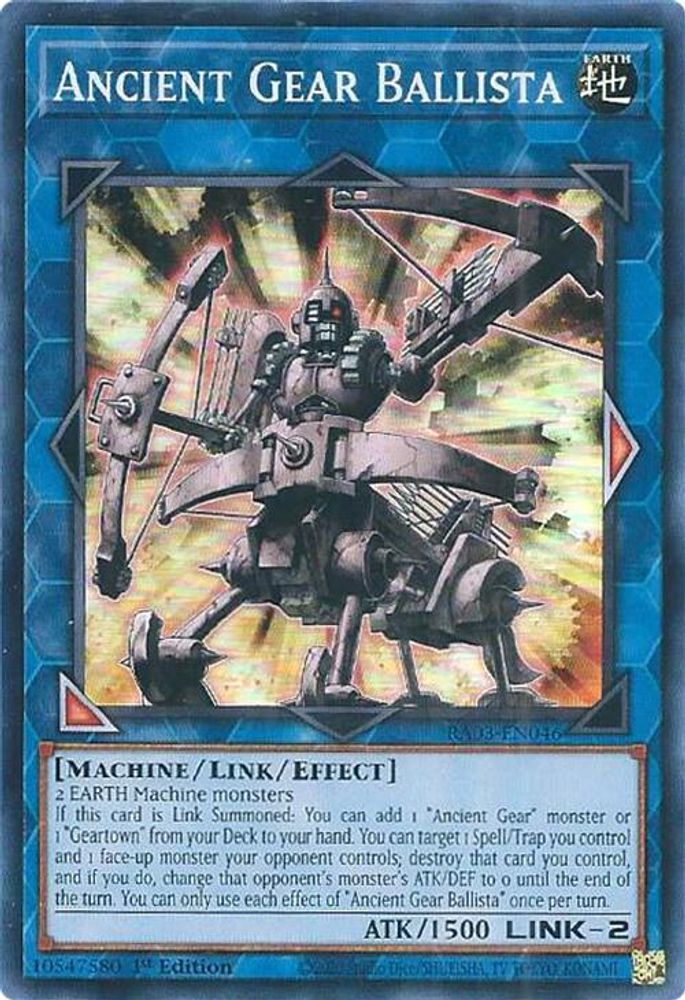 [SUPER RARE] Ancient Gear Ballista - (RA03-EN046) - 1st Edition