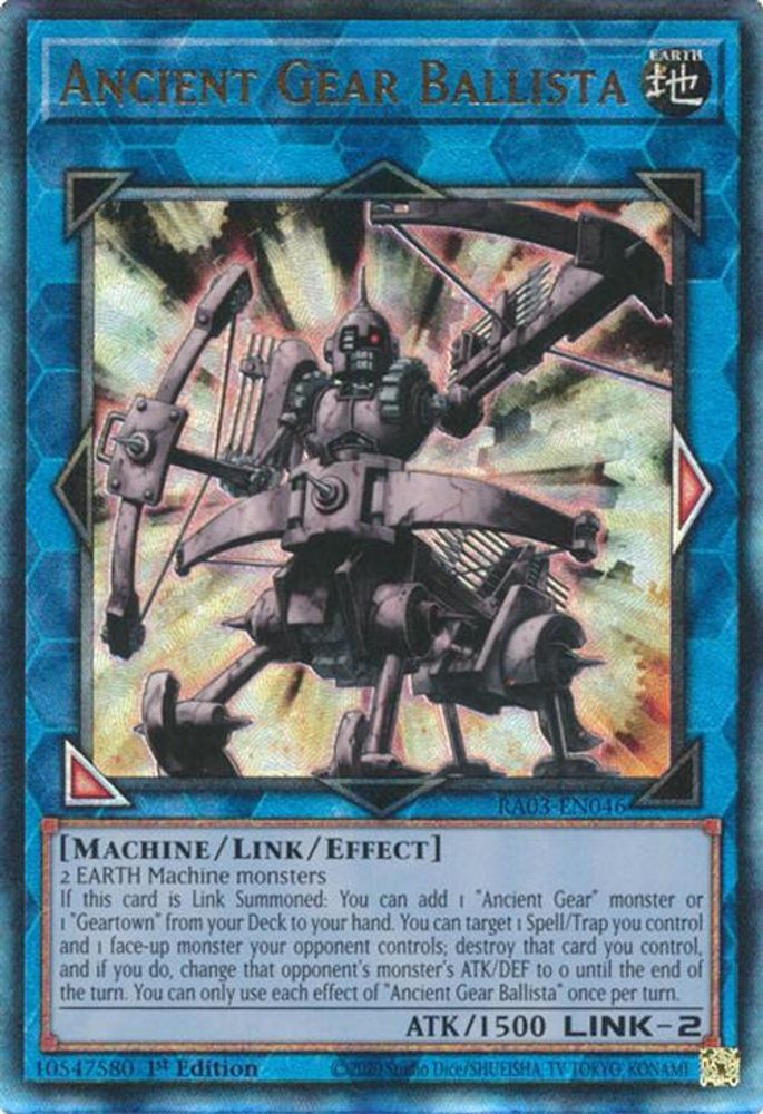 [ULTIMATE RARE] Ancient Gear Ballista (PUR) - (RA03-EN046) - 1st Edition