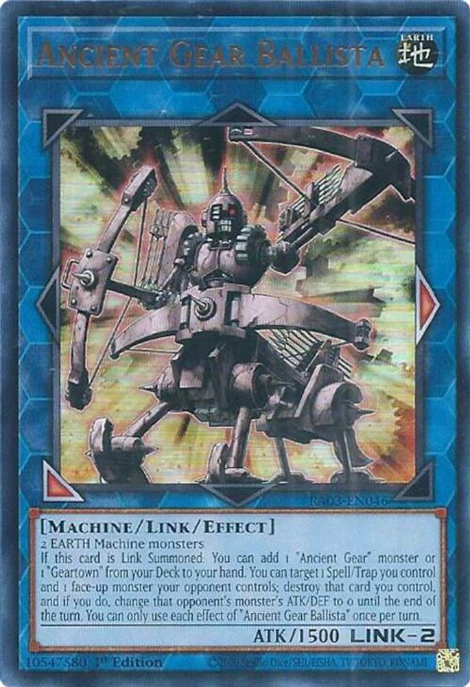 [ULTRA RARE] Ancient Gear Ballista (UR) - (RA03-EN046) - 1st Edition