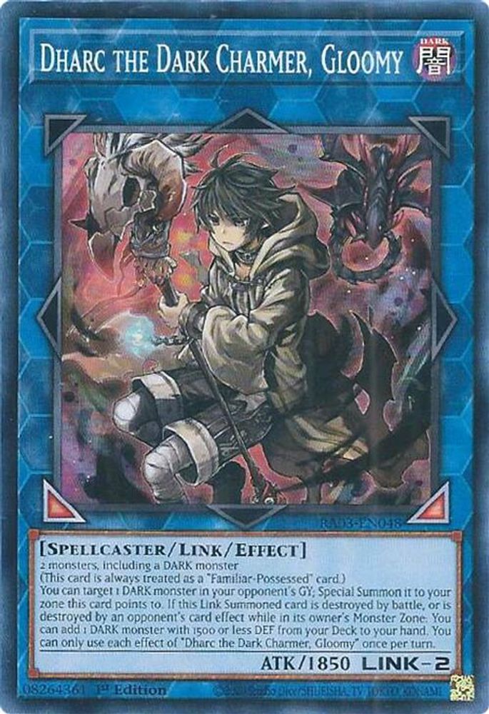 [SUPER RARE] Dharc the Dark Charmer, Gloomy - (RA03-EN048) - 1st Edition