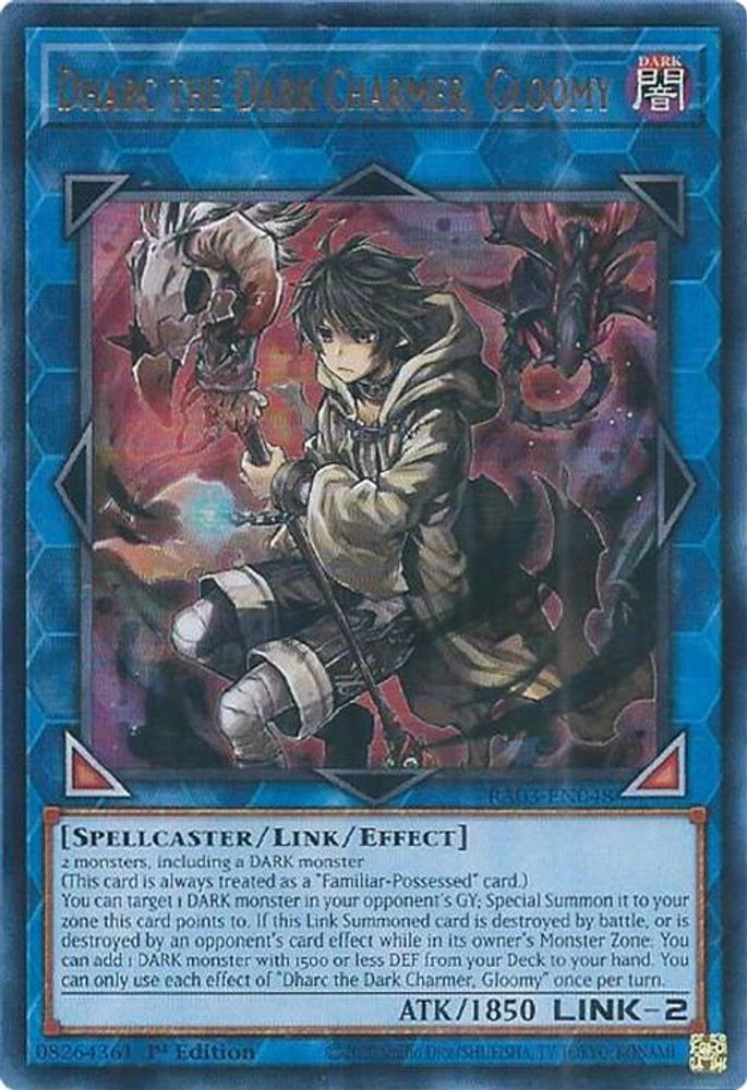 [ULTRA RARE] Dharc the Dark Charmer, Gloomy (UR) - (RA03-EN048) - 1st Edition