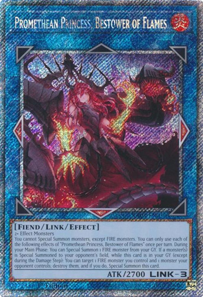 [PLATINUM RARE] Promethean Princess, Bestower of Flames (Platinum Secret Rare) - (RA03-EN050) - 1st Edition