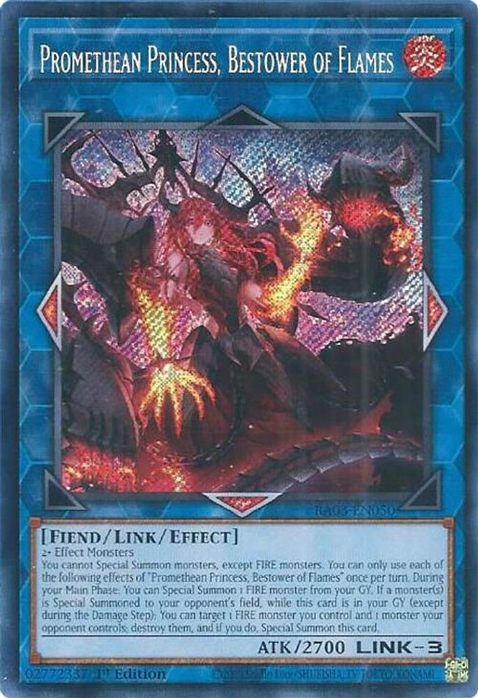 [SECRET RARE] Promethean Princess, Bestower of Flames (Secret Rare) - (RA03-EN050) - 1st Edition