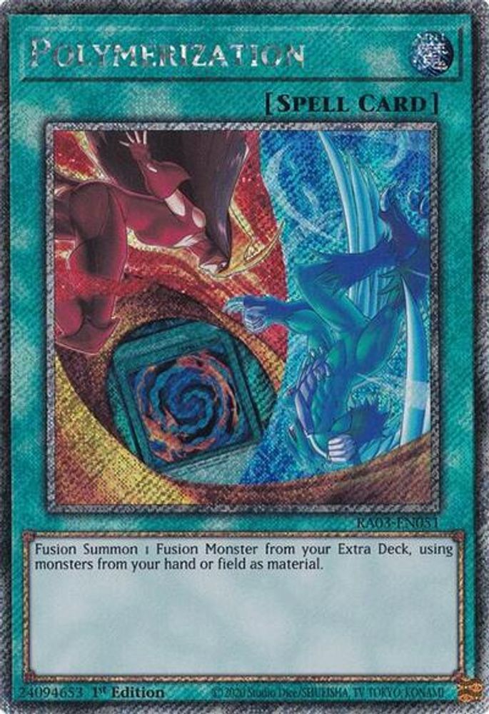 [PLATINUM RARE] Polymerization (B) (HERO Art) (Platinum Secret Rare) - (RA03-EN051) - 1st Edition