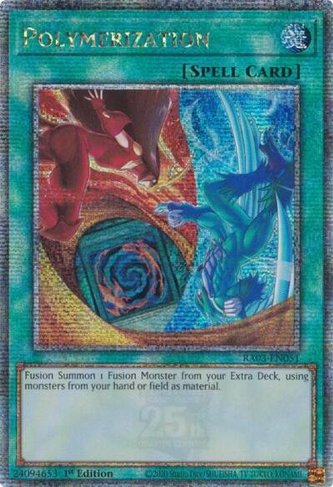 [QUARTER CENTURY RARE] Polymerization (B) (HERO Art) (Quarter Century Secret Rare) - (RA03-EN051) - 1st Edition