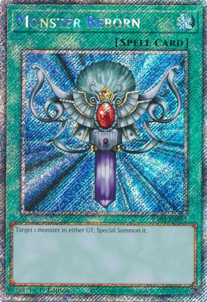 [PLATINUM RARE] Monster Reborn (Platinum Secret Rare) - (RA03-EN052) - 1st Edition