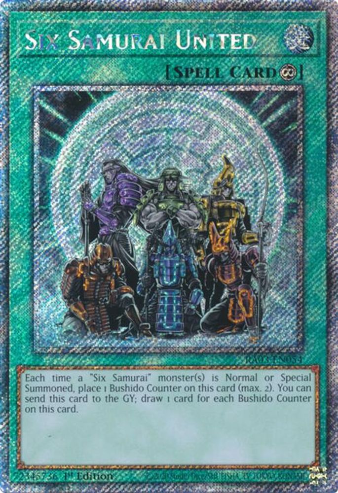 [PLATINUM RARE] Six Samurai United (Platinum Secret Rare) - (RA03-EN054) - 1st Edition