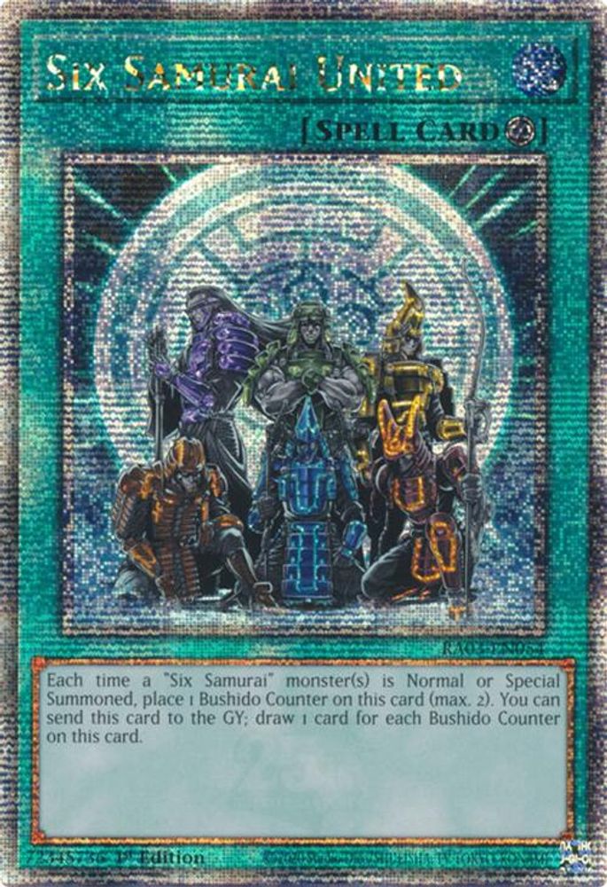 [QUARTER CENTURY RARE] Six Samurai United (Quarter Century Secret Rare) - (RA03-EN054) - 1st Edition