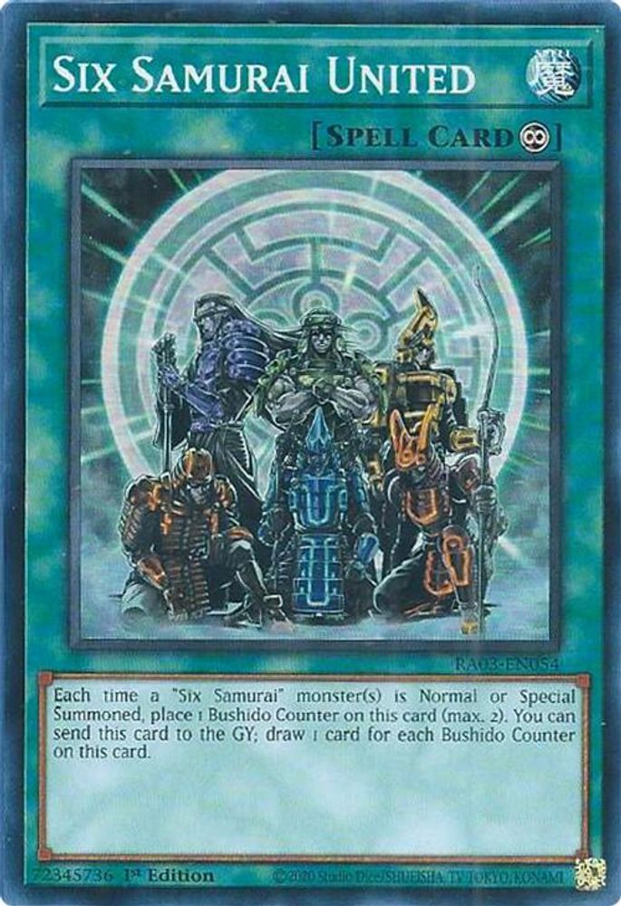 [SUPER RARE] Six Samurai United - (RA03-EN054) - 1st Edition
