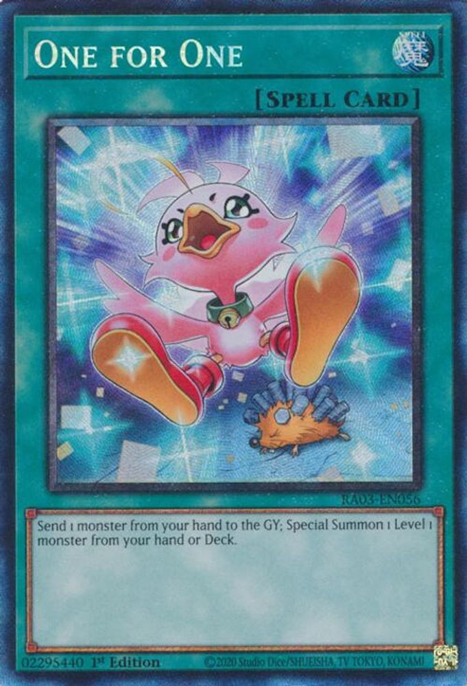 [ALTERANTE ART] [COLLECTOR RARE] One for One (PCR) - (RA03-EN056) - 1st Edition