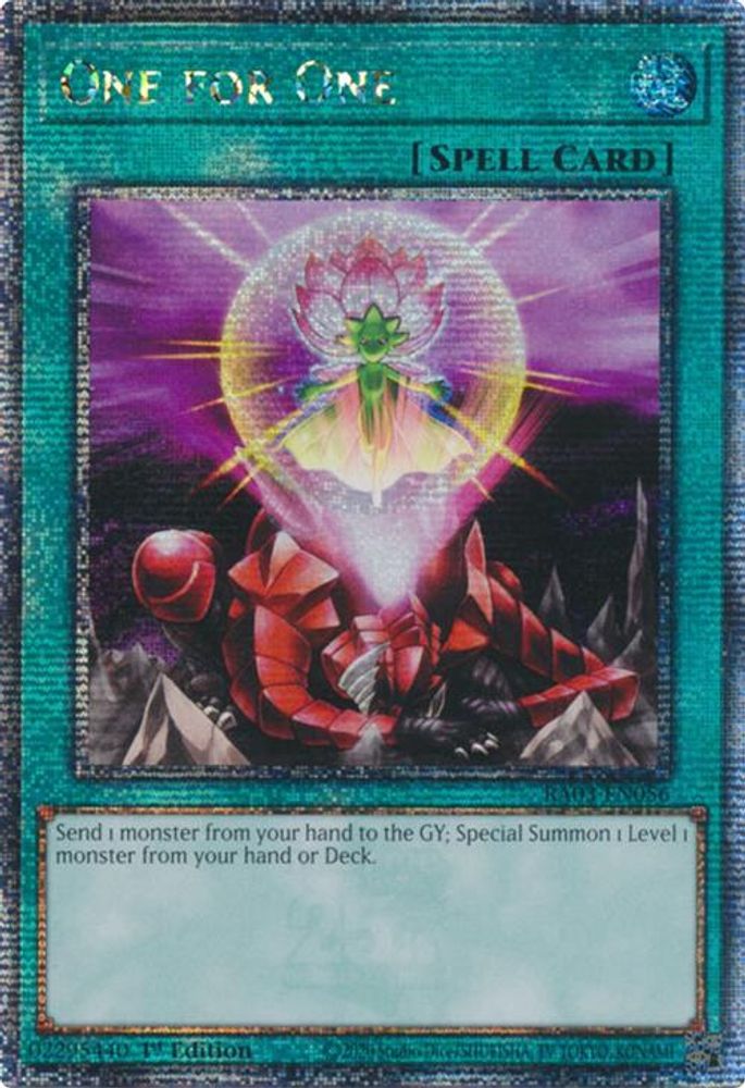 [QUARTER CENTURY RARE] One for One (Quarter Century Secret Rare) - (RA03-EN056) - 1st Edition