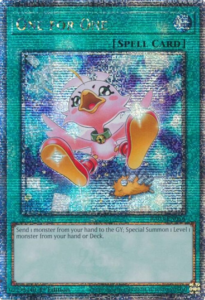 [ALTERANTE ART] [QUARTER CENTURY RARE] One for One (Quarter Century Secret Rare) - (RA03-EN056) - 1st Edition