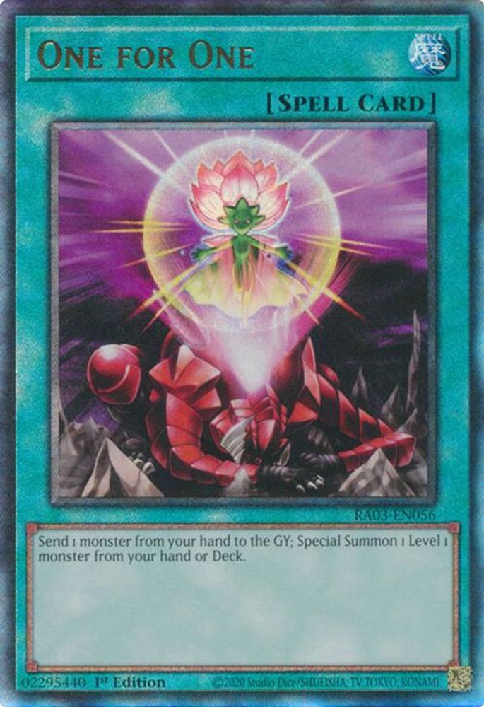 [ULTIMATE RARE] One for One (PUR) - (RA03-EN056) - 1st Edition