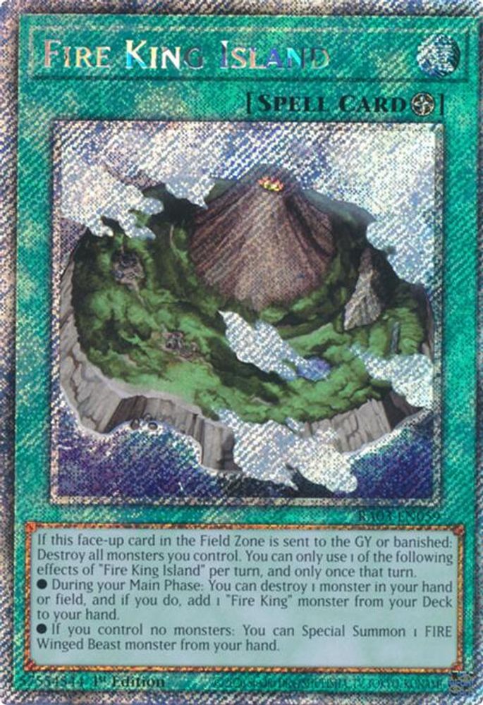 [PLATINUM RARE] Fire King Island (Platinum Secret Rare) - (RA03-EN059) - 1st Edition