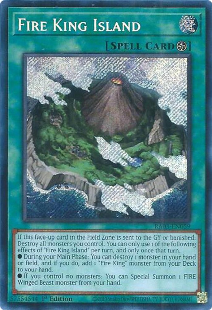 [SECRET RARE] Fire King Island (Secret Rare) - (RA03-EN059) - 1st Edition