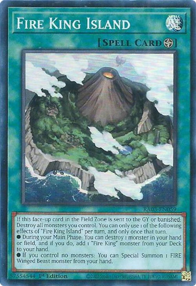 [SUPER RARE] Fire King Island - (RA03-EN059) - 1st Edition