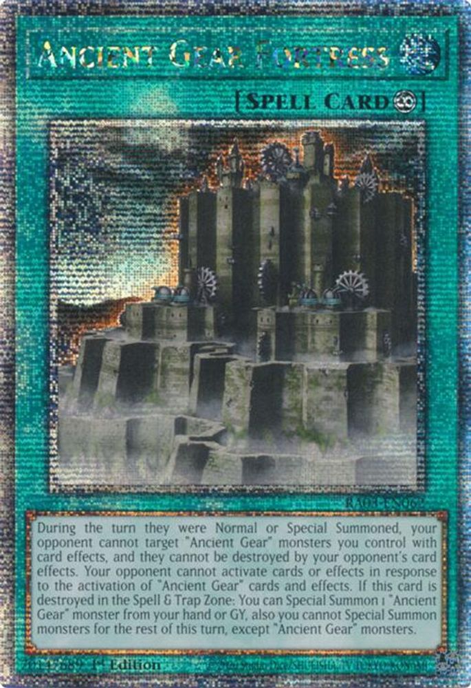 [QUARTER CENTURY RARE] Ancient Gear Fortress (Quarter Century Secret Rare) - (RA03-EN062) - 1st Edition