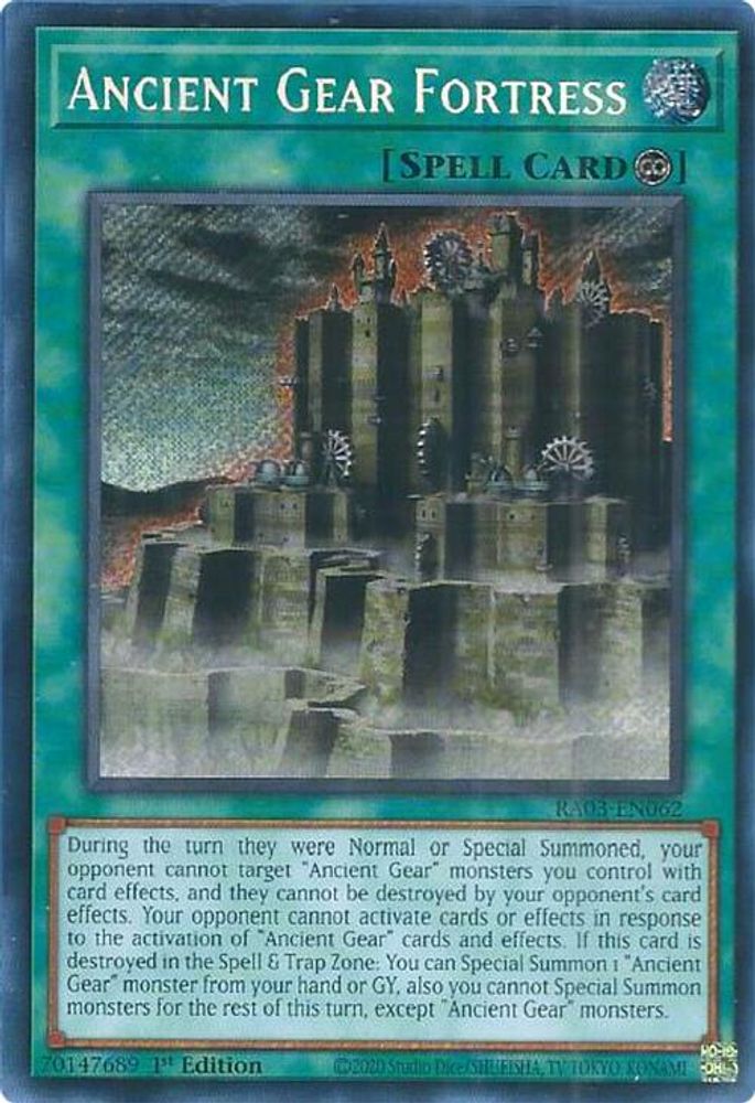 [SECRET RARE] Ancient Gear Fortress (Secret Rare) - (RA03-EN062) - 1st Edition