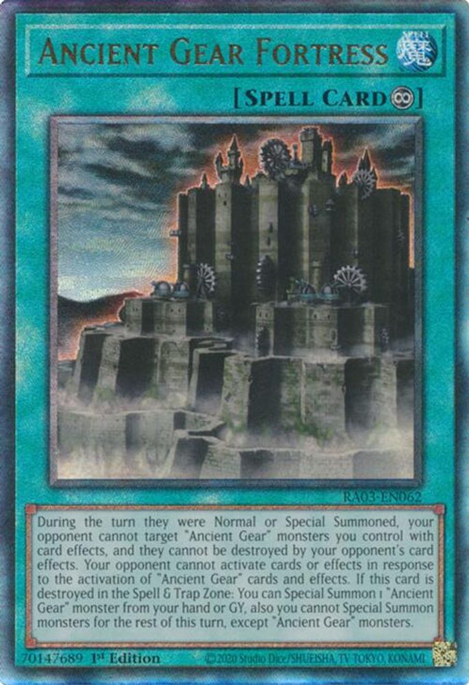 [ULTIMATE RARE] Ancient Gear Fortress (PUR) - (RA03-EN062) - 1st Edition