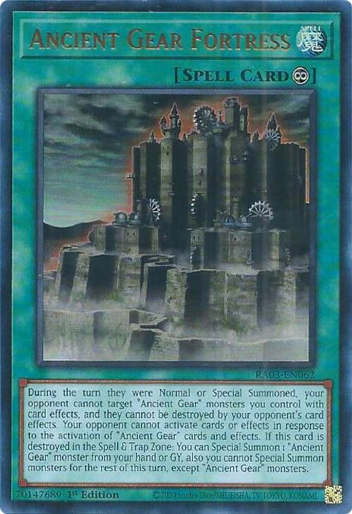 [ULTRA RARE] Ancient Gear Fortress (UR) - (RA03-EN062) - 1st Edition