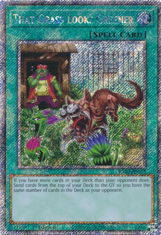 [PLATINUM RARE] That Grass Looks Greener (Platinum Secret Rare) - (RA03-EN063) - 1st Edition