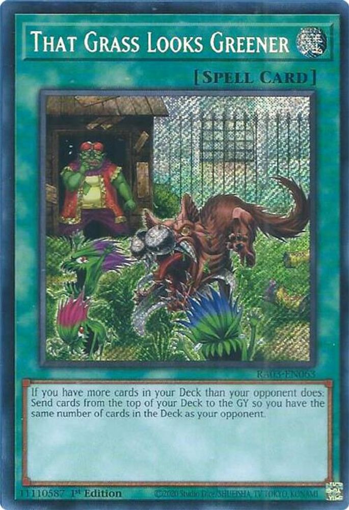 [SECRET RARE] That Grass Looks Greener (Secret Rare) - (RA03-EN063) - 1st Edition