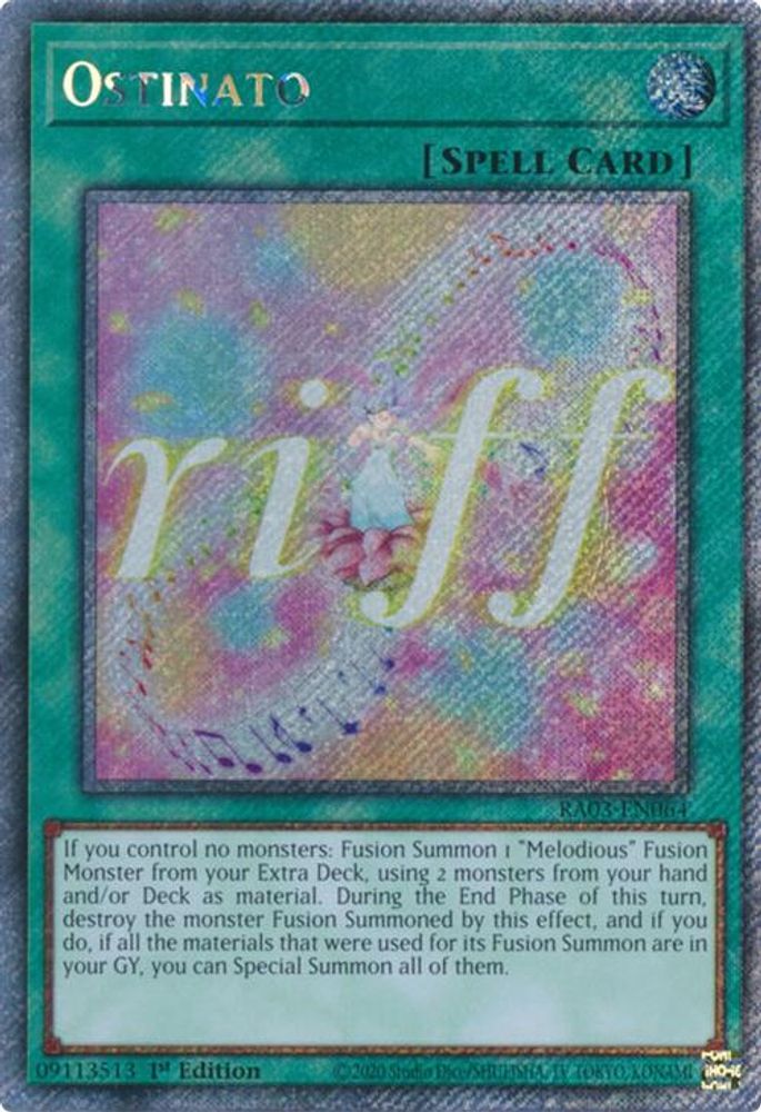 [PLATINUM RARE] Ostinato (Platinum Secret Rare) - (RA03-EN064) - 1st Edition