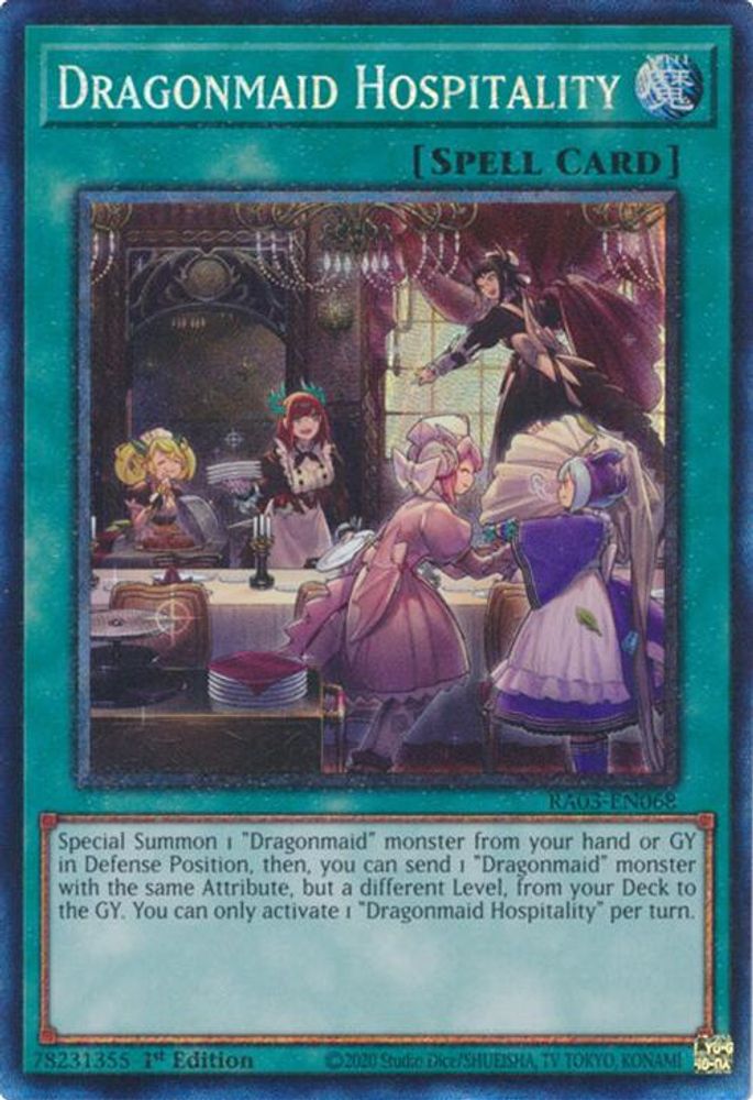 [COLLECTOR RARE] Dragonmaid Hospitality (PCR) - (RA03-EN068) - 1st Edition